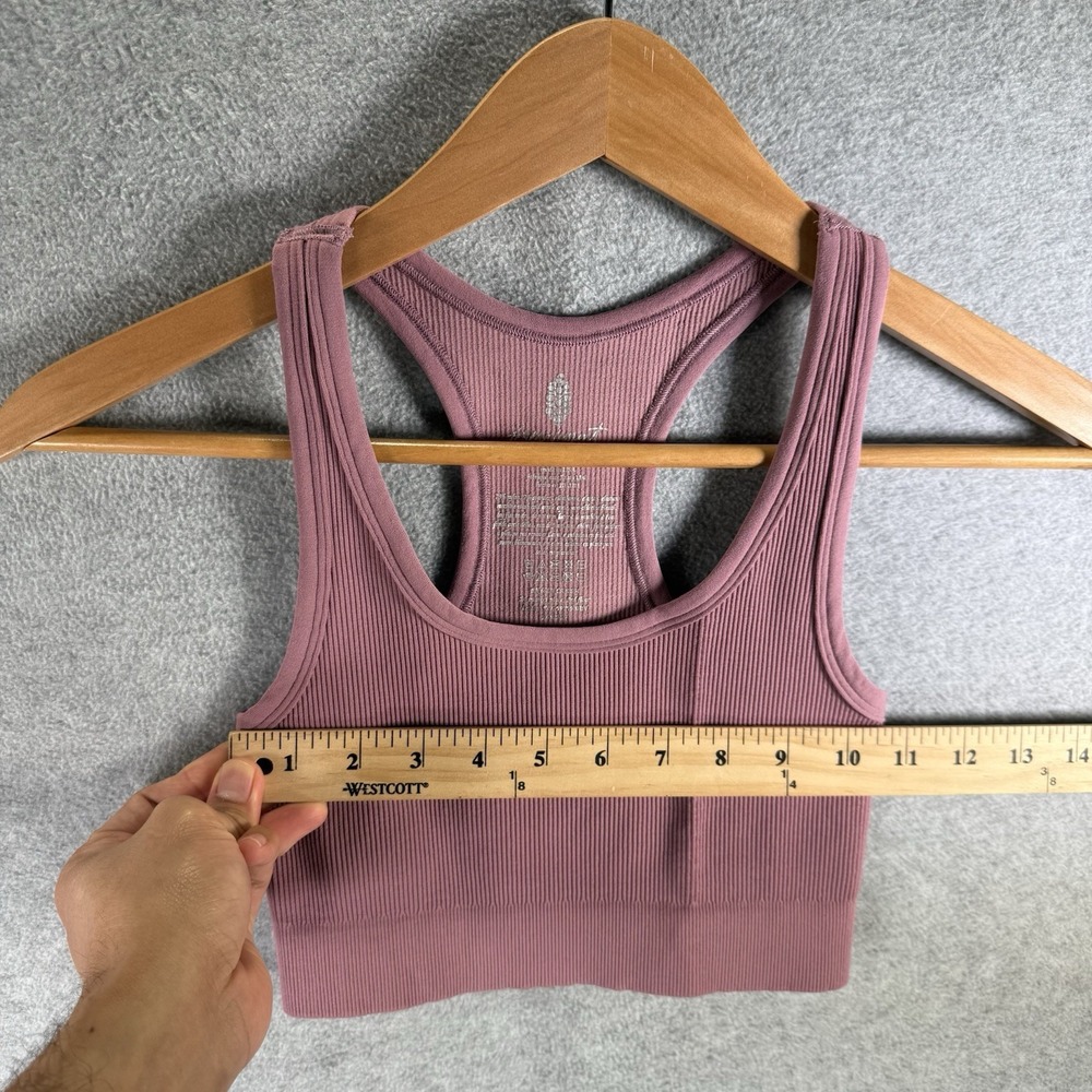 Free People Movement Cropped Tank Sports Bra Mauve Pink Size XS/S Racerback Crop - Picture 3 of 7